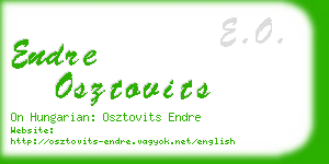 endre osztovits business card